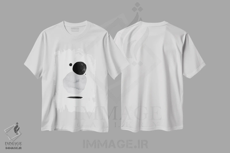 تیشرت سفید طرح دار برف به شیوهٔ انتزاعی بیست و شش، آبستره اثر دانیلو د آلکساندریا | immage.ir