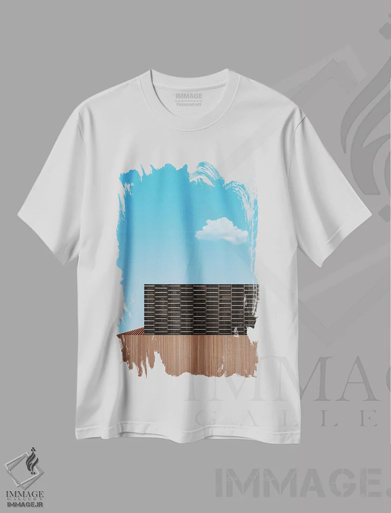 تیشرت سفید طرح دار مینیمالیسم یک، عکاسی ترکیبی اثر دانیلو د آلکساندریا | فروشگاه ایماژ