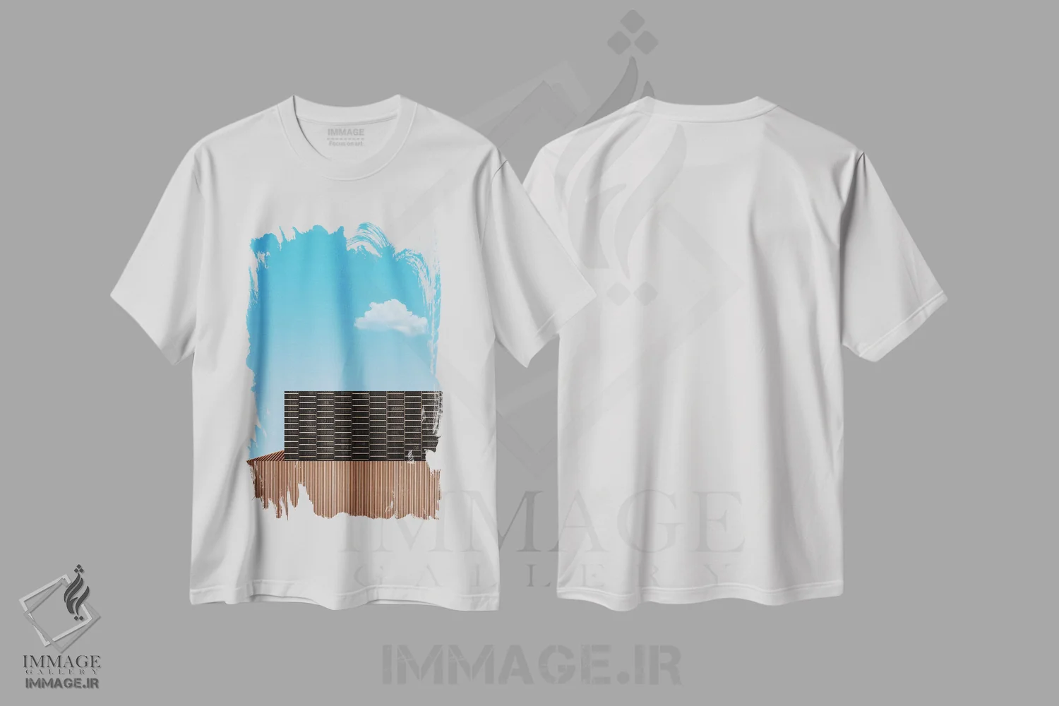 تیشرت سفید طرح دار مینیمالیسم یک، عکاسی ترکیبی اثر دانیلو د آلکساندریا | فروشگاه ایماژ