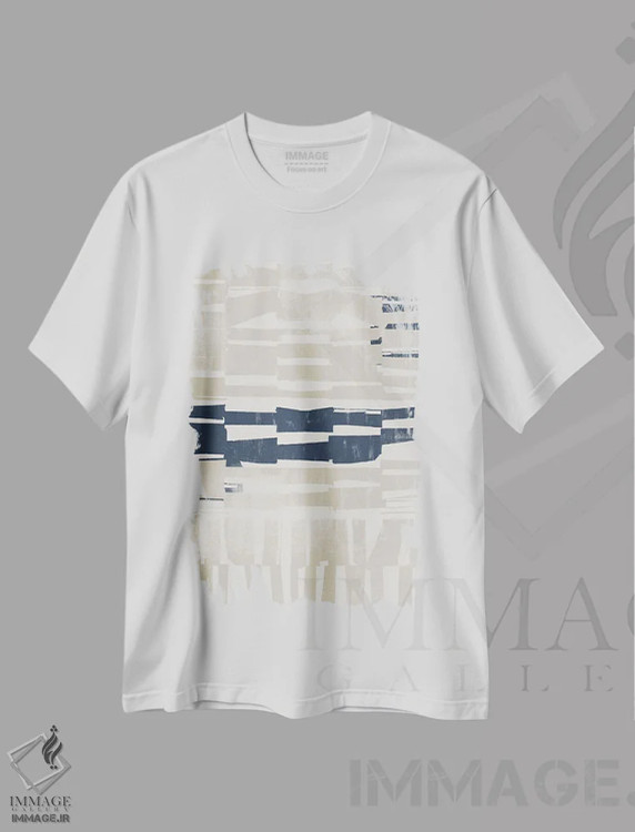 تیشرت سفید طرح دار انتزاعی آبی یک اثر دانیلو د آلکساندریا | immage.ir