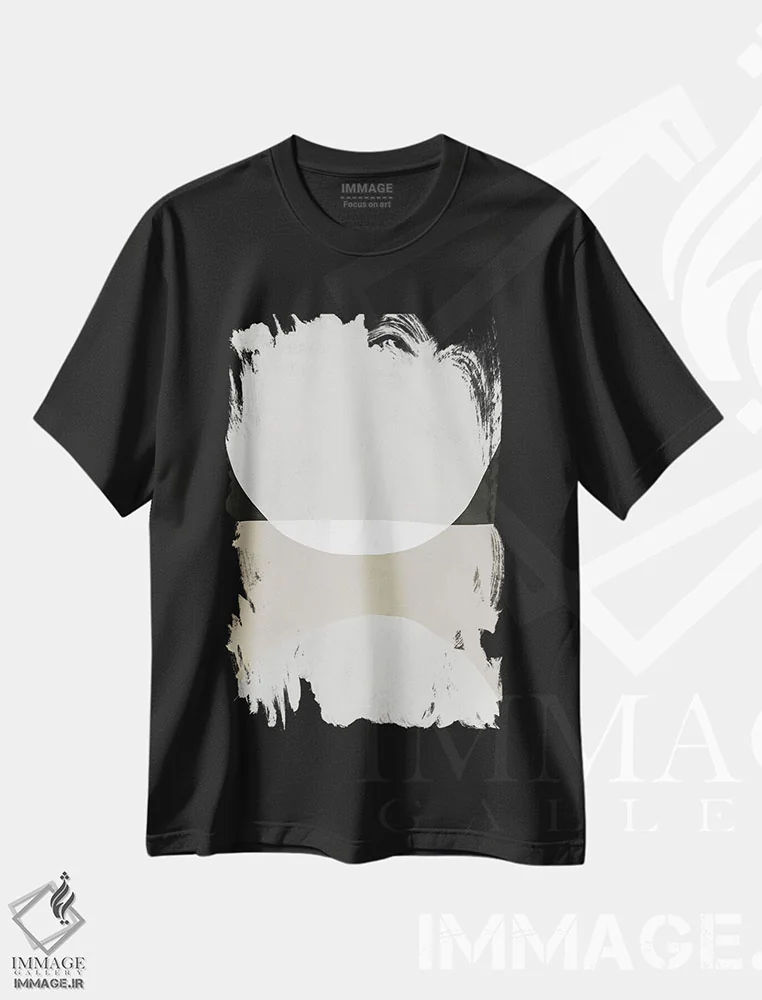 تیشرت مشکی طرح دار انتزاعی شن یک اثر دانیلو د آلکساندریا | فروشگاه ایماژ