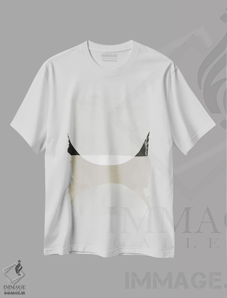 تیشرت سفید طرح دار انتزاعی شن یک اثر دانیلو د آلکساندریا | immage.ir