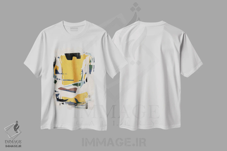 تیشرت سفید طرح دار خیابان انتزاعی زرد یک اثر دانیلو د آلکساندریا | immage.ir