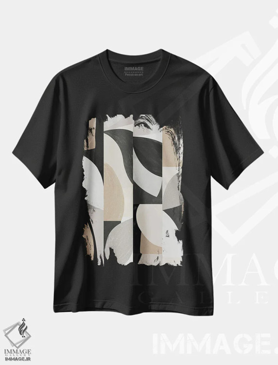 تیشرت مشکی طرح دار برهنه پنج اثر دانیلو د آلکساندریا | فروشگاه ایماژ