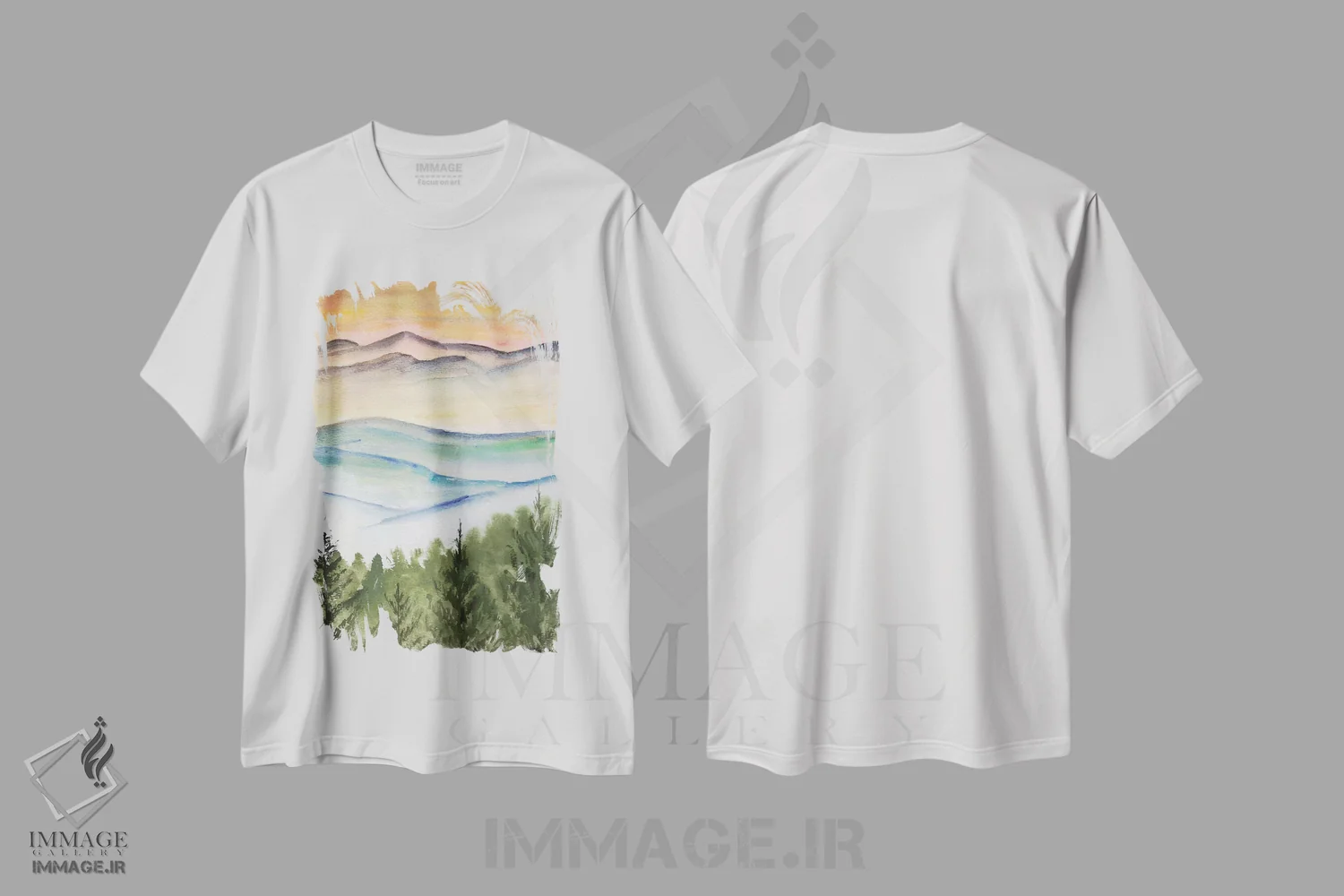 تیشرت سفید طرح دار منظرهٔ کوه های بلو ریج، دکور معاصر اثر درک مک کری | immage.ir