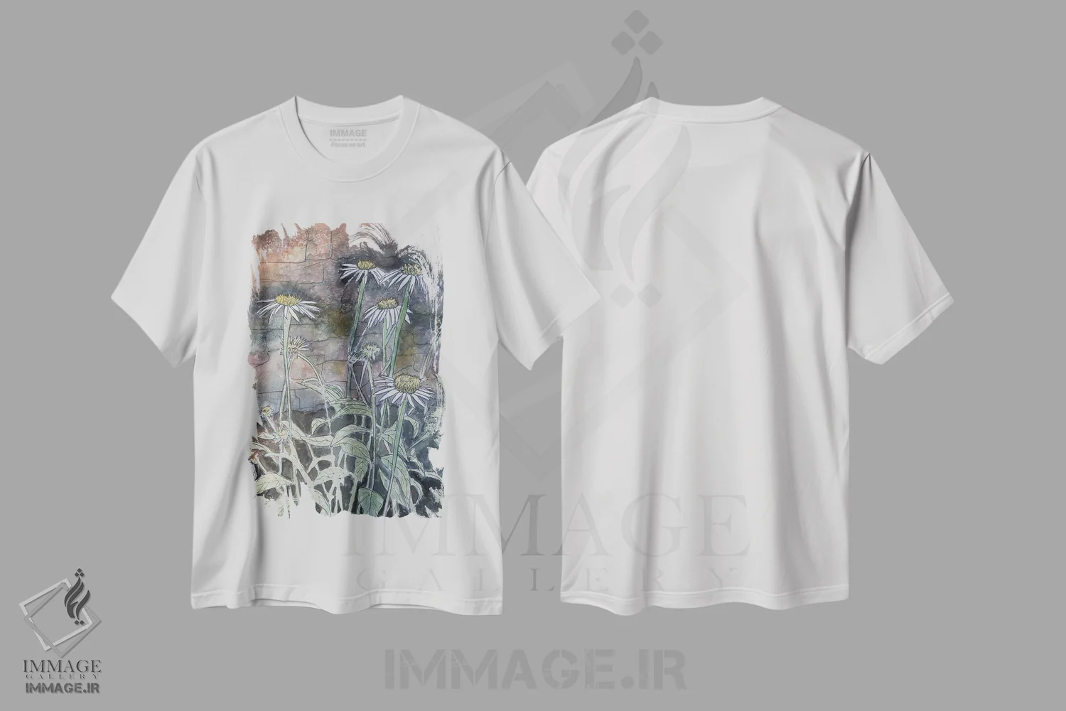 تیشرت سفید طرح دار گل های مارجریتا، دکور معاصر اثر درک مک کری | immage.ir