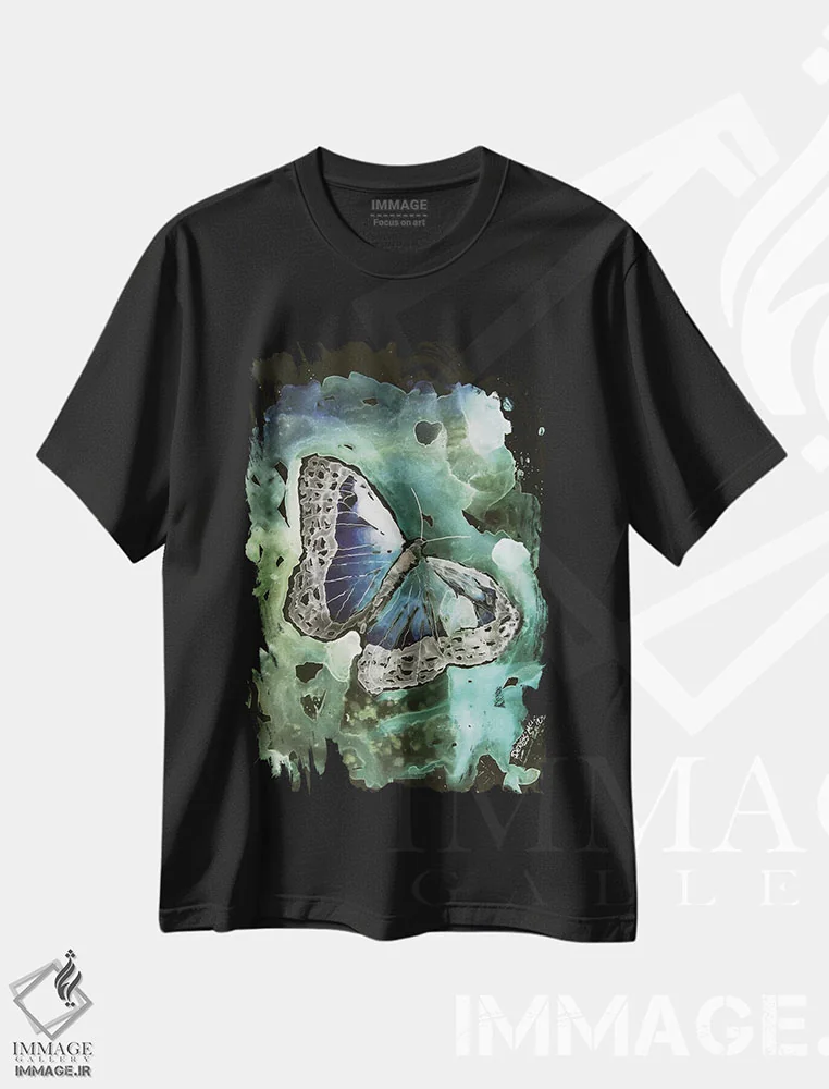 تیشرت مشکی طرح دار پروانه مونارک I، دکور معاصر اثر درک مک کری | immage.ir