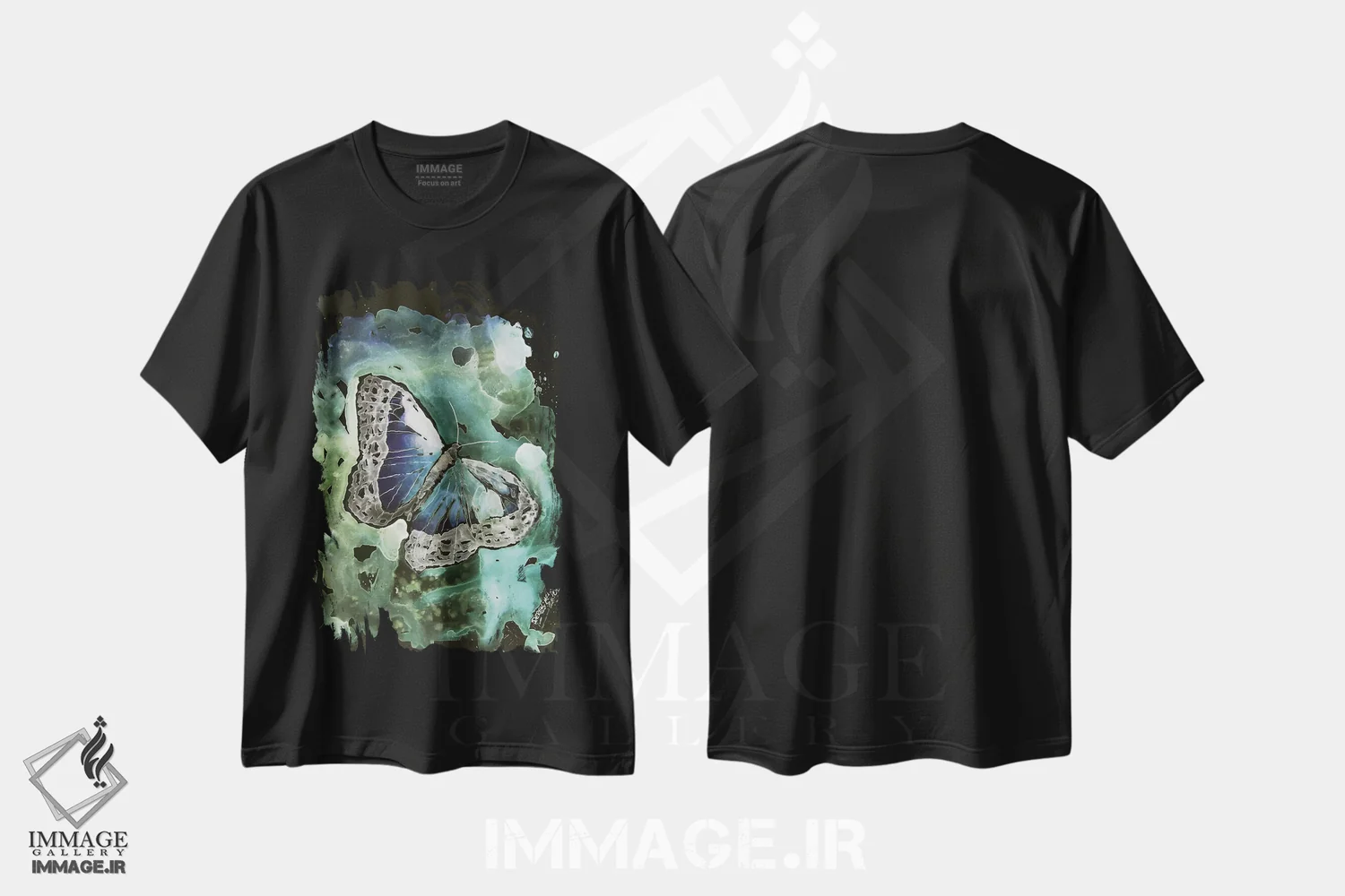 تیشرت مشکی طرح دار پروانه مونارک I، دکور معاصر اثر درک مک کری | immage.ir