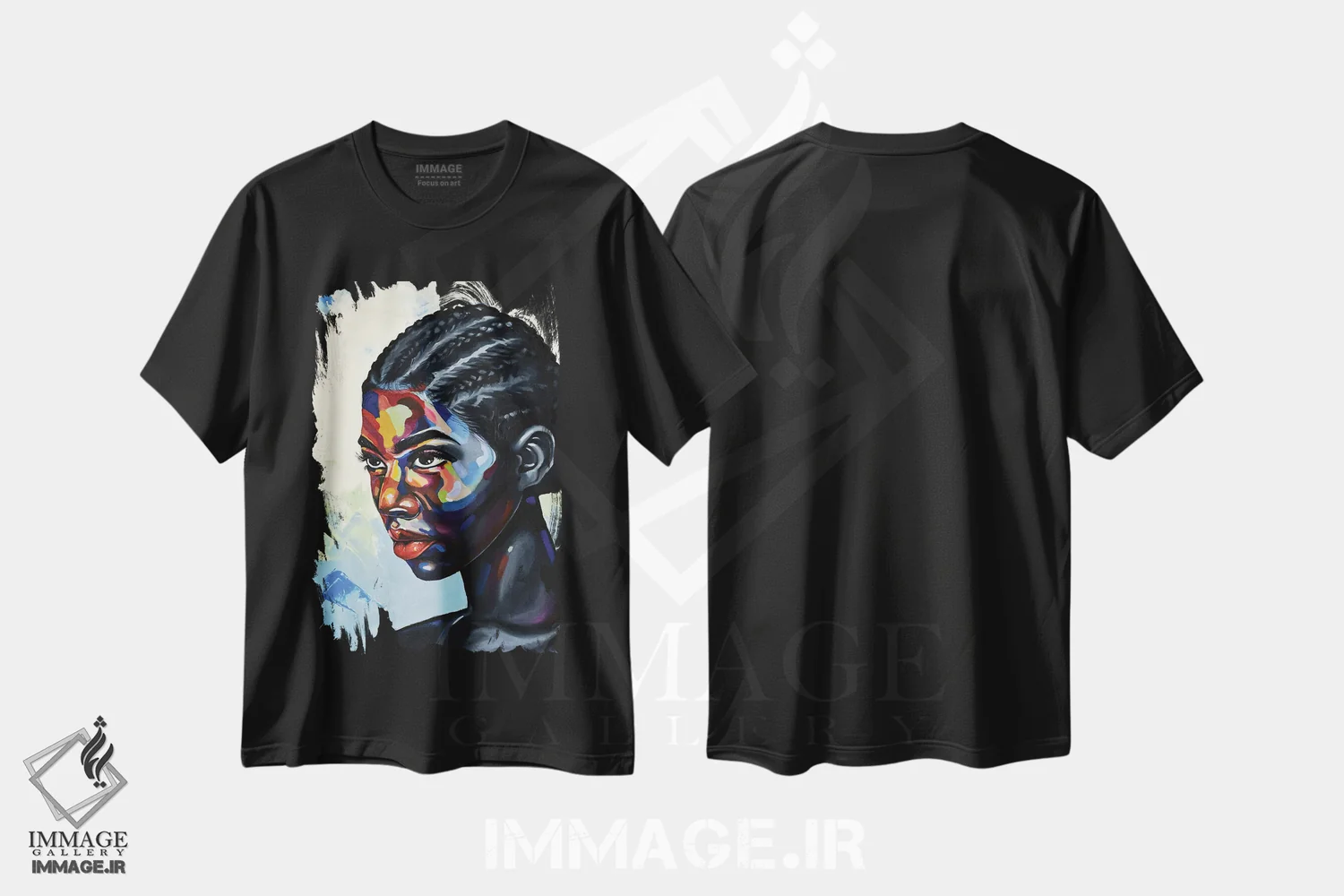 تیشرت مشکی طرح دار نگاهی فراتر، هنر آمریکایی آفریقایی تبار اثر دامولا آیگبایو | فروشگاه ایماژ