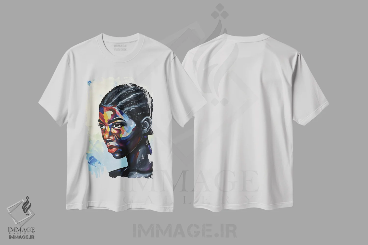تیشرت سفید طرح دار نگاهی فراتر، هنر آمریکایی آفریقایی تبار اثر دامولا آیگبایو | immage.ir