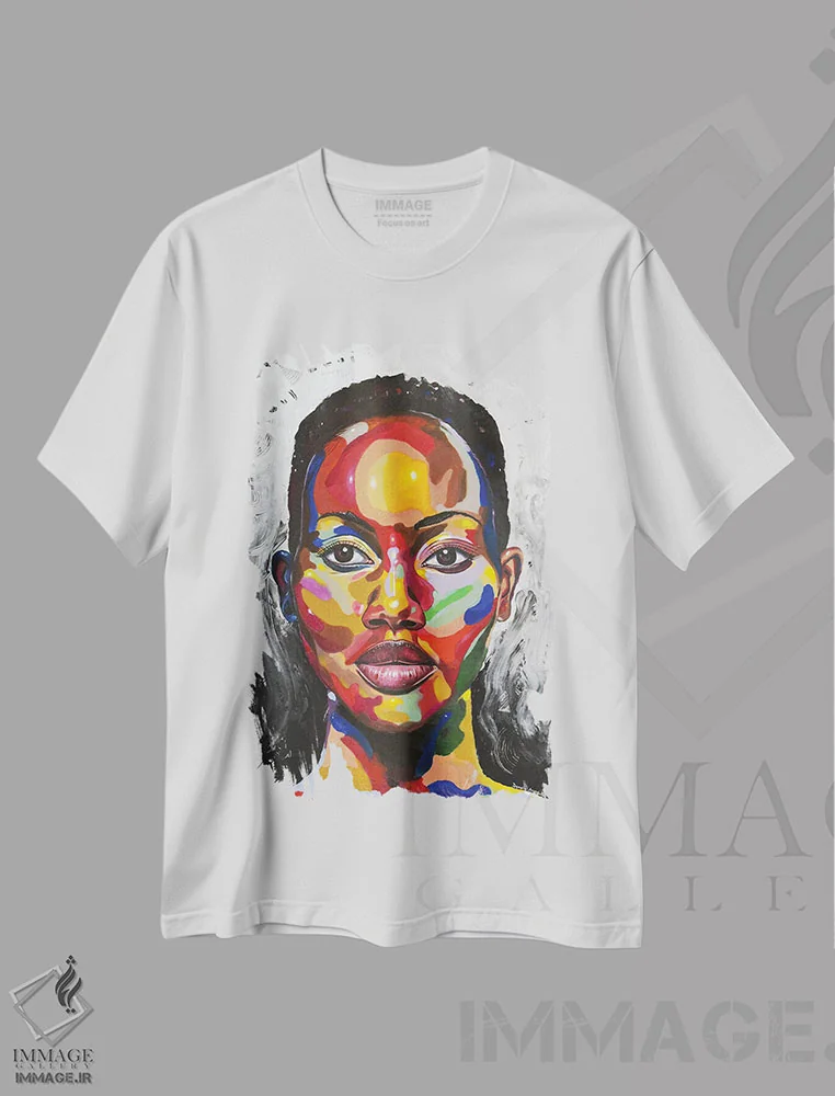 تیشرت سفید طرح دار بی مرز، هنر آمریکایی آفریقایی تبار اثر دامولا آیگبایو | فروشگاه ایماژ
