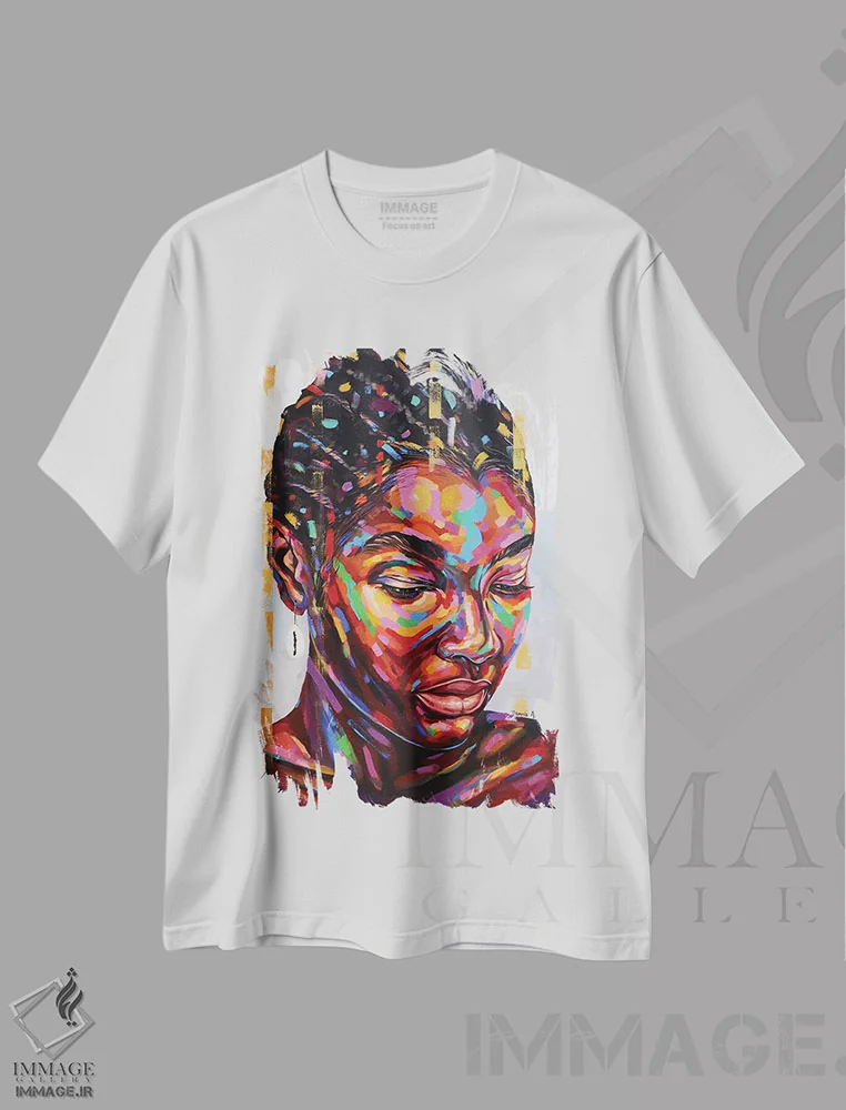 تیشرت سفید طرح دار حالت ذهنی VII، هنر آمریکایی آفریقایی تبار اثر دامولا آیگبایو | immage.ir