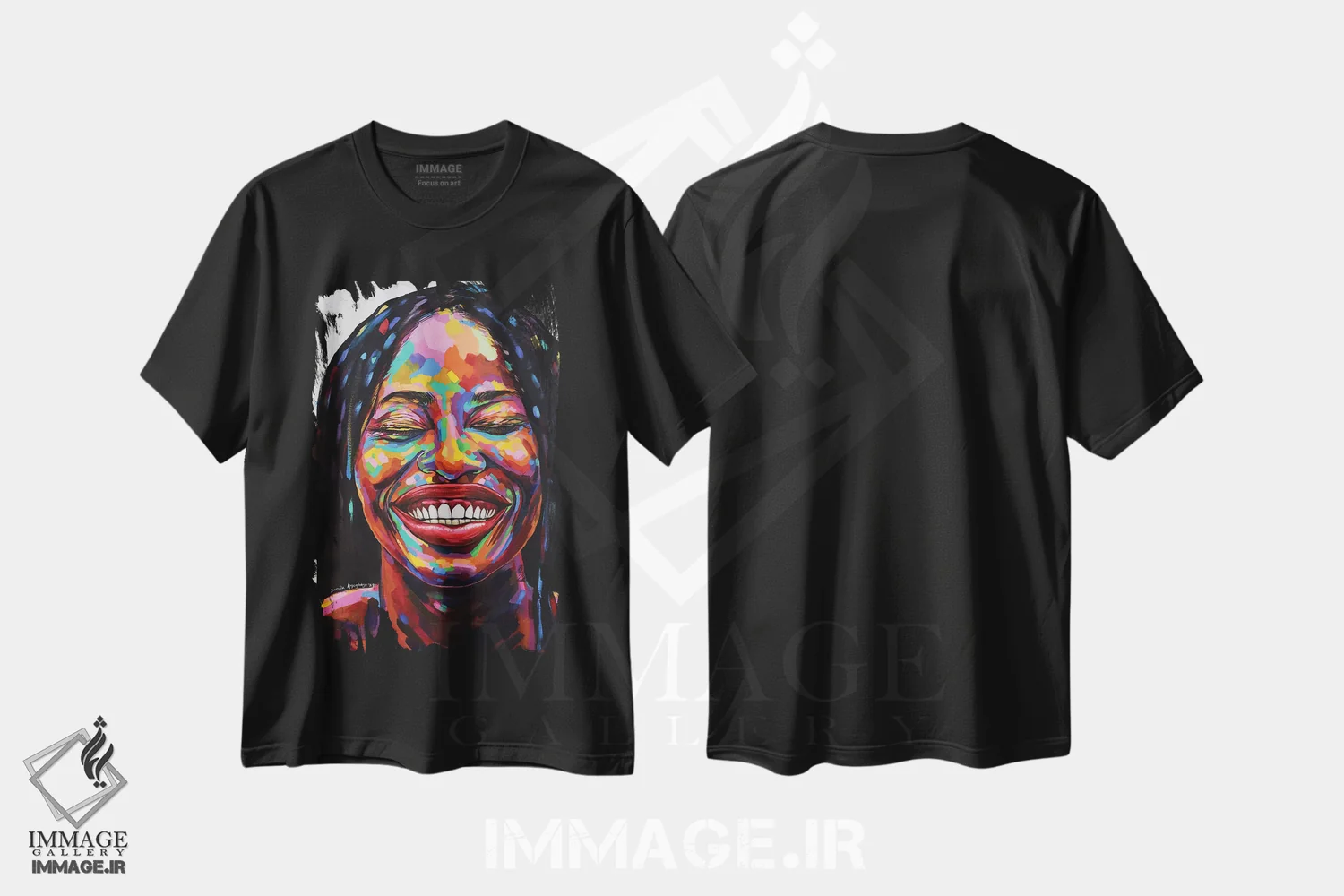 تیشرت مشکی طرح دار جشن گرفتن زندگی XI، هنر آمریکایی آفریقایی تبار اثر دامولا آیگبایو | immage.ir