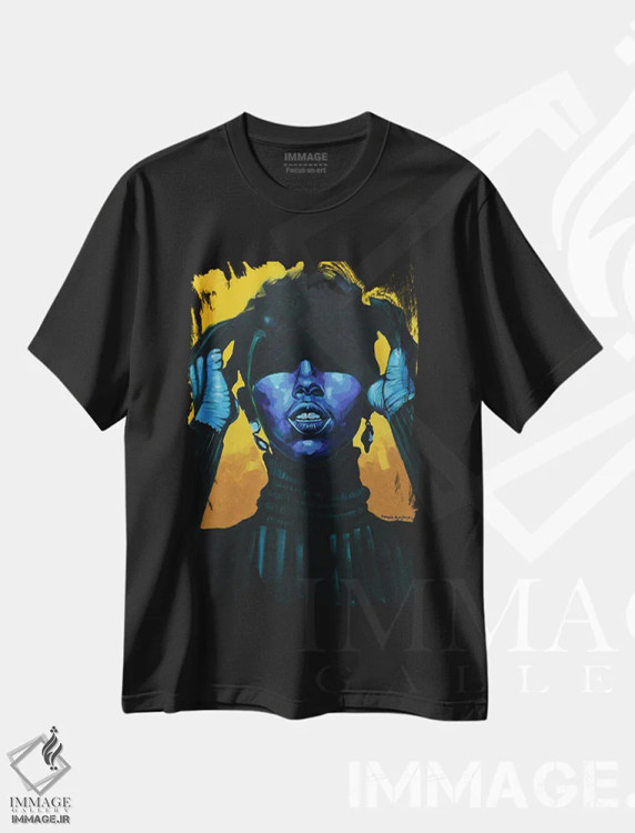 تیشرت مشکی طرح دار مهار شده II، هنر آمریکایی آفریقایی تبار اثر دامولا آیگبایو | immage.ir