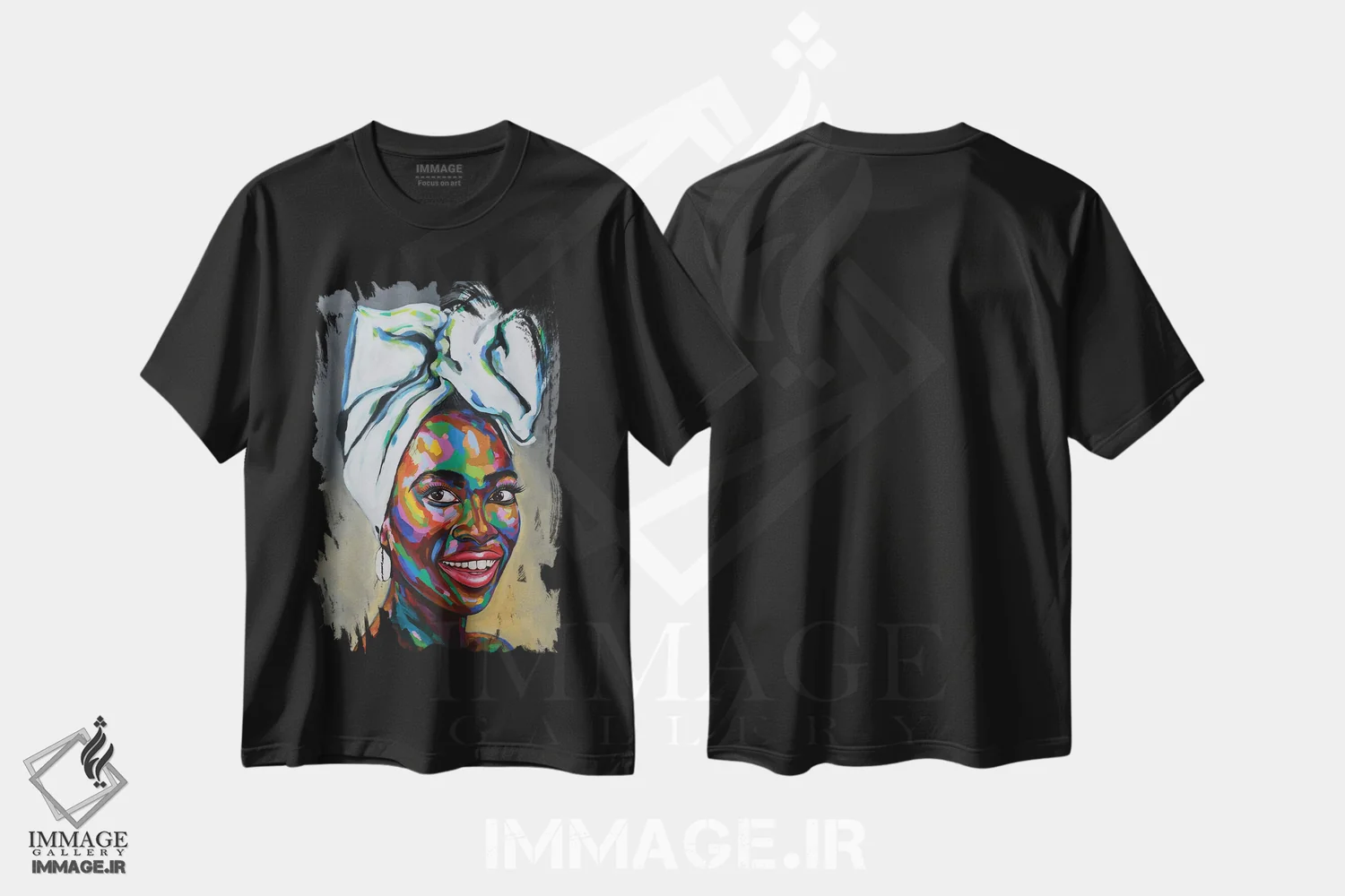 تیشرت مشکی طرح دار فرهنگ V، هنر آمریکایی آفریقایی تبار اثر دامولا آیگبایو | فروشگاه ایماژ