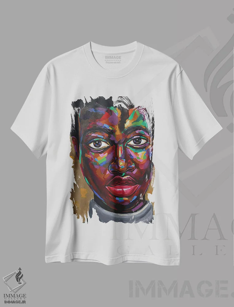 تیشرت سفید طرح دار چشم انداز امید IV، هنر آمریکایی آفریقایی تبار اثر دامولا آیگبایو | immage.ir