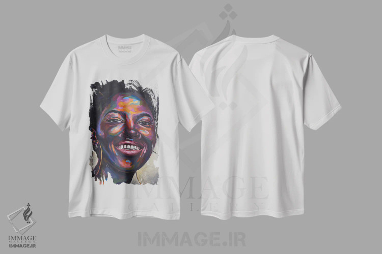 تیشرت سفید طرح دار علیه همهٔ احتمالات IX، دکور معاصر اثر دامولا آیگبایو | فروشگاه ایماژ