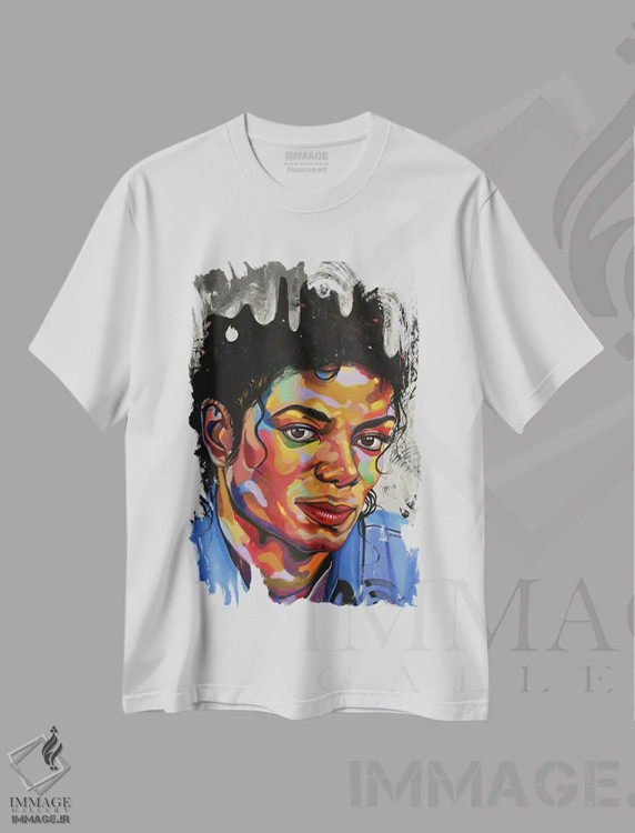 تیشرت سفید طرح دار مایکل جکسون، هنر آمریکایی آفریقایی تبار اثر دامولا آیگبایو | immage.ir