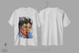 تیشرت سفید طرح دار مایکل جکسون، هنر آمریکایی آفریقایی تبار اثر دامولا آیگبایو | immage.ir