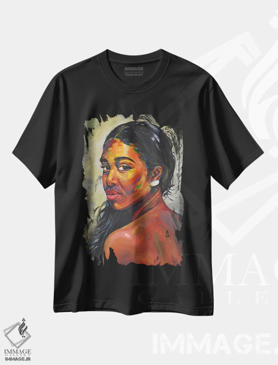 تیشرت مشکی طرح دار سوی دیگر VIII، هنر آمریکایی آفریقایی تبار اثر دامولا آیگبایو | فروشگاه ایماژ