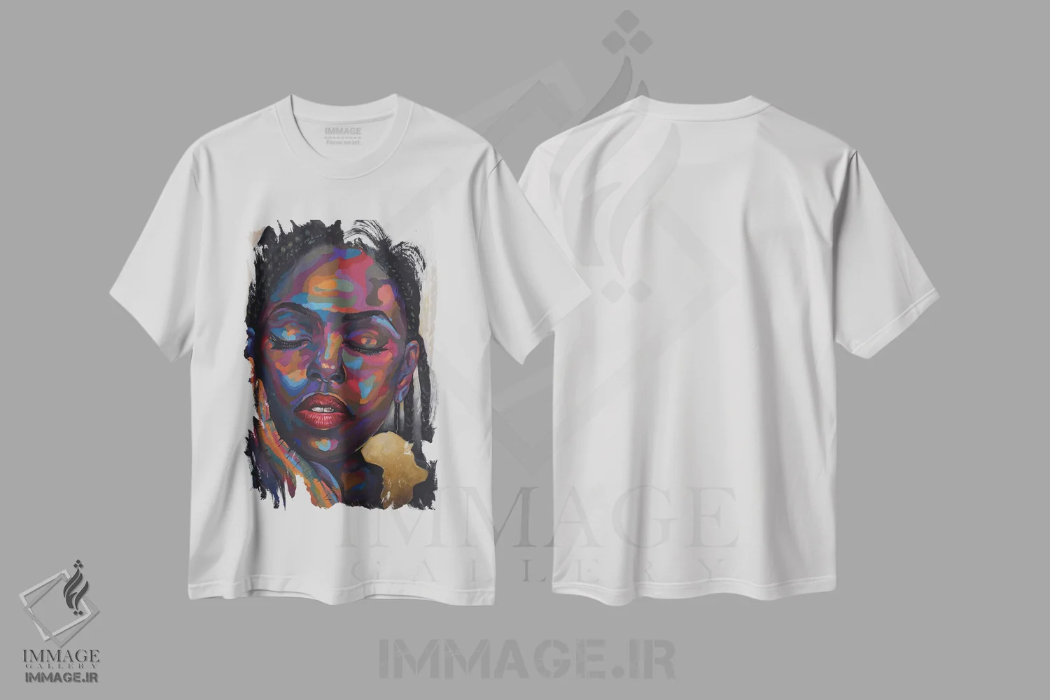 تیشرت سفید طرح دار حالت ذهنی XII، هنر آمریکایی آفریقایی تبار اثر دامولا آیگبایو | immage.ir