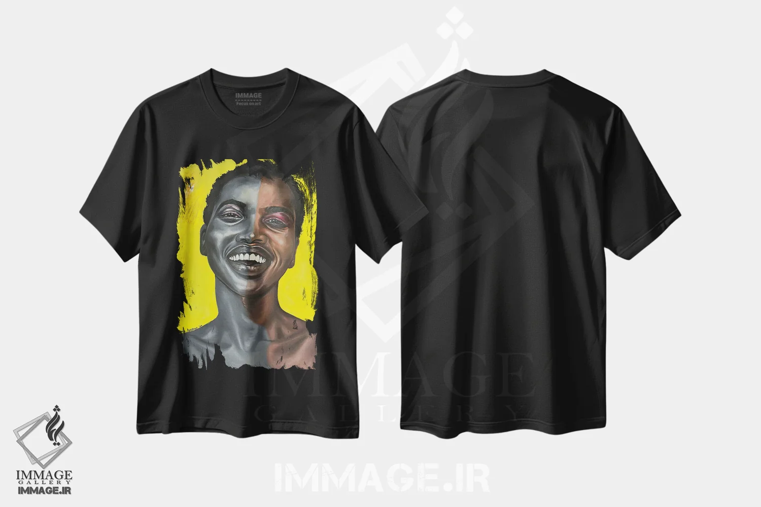 تیشرت مشکی طرح دار مبهم، هنر آمریکایی آفریقایی تبار اثر دامولا آیگبایو | immage.ir