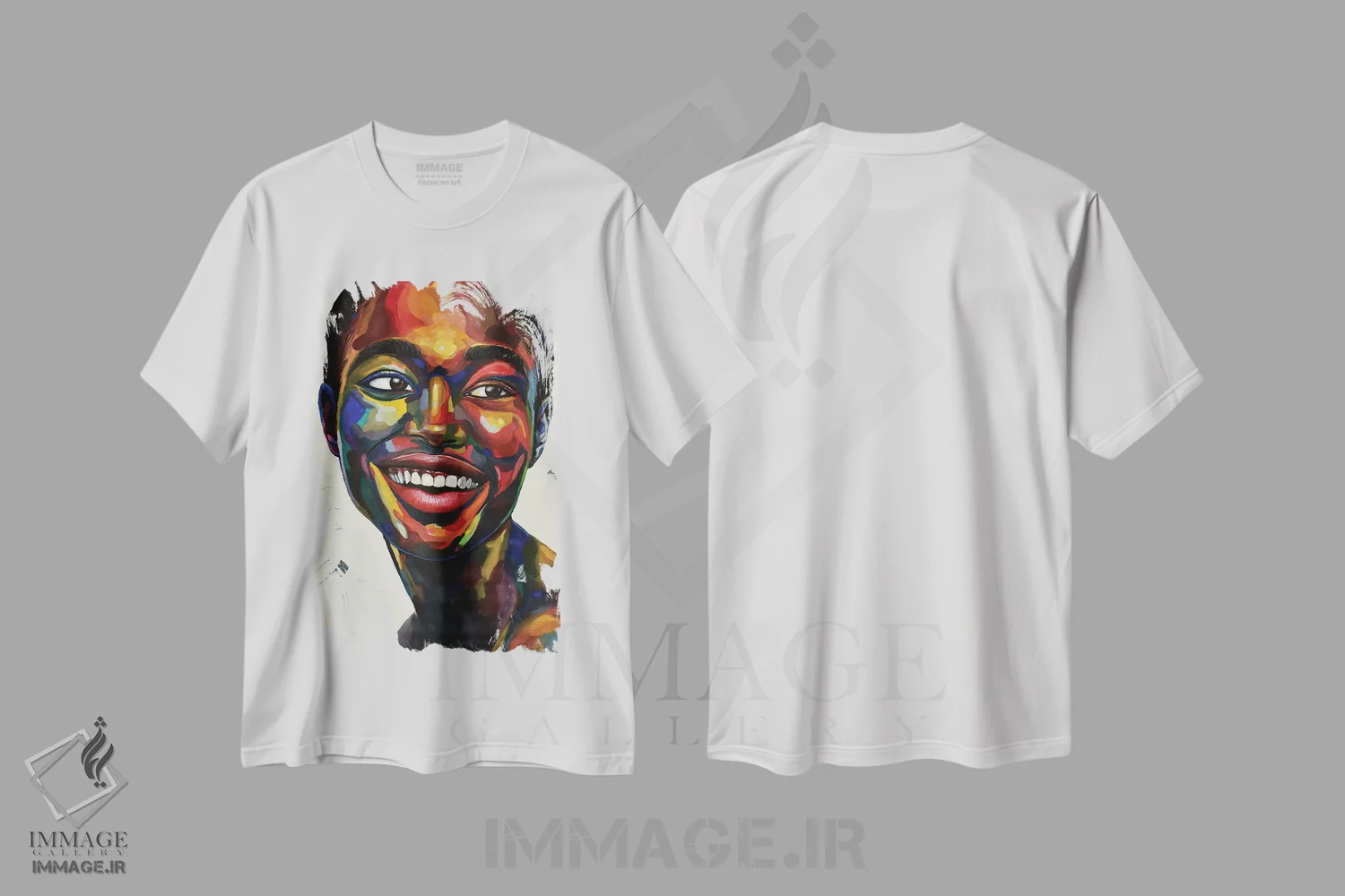 تیشرت سفید طرح دار جشن گرفتن زندگی III، هنر آمریکایی آفریقایی تبار اثر دامولا آیگبایو | immage.ir