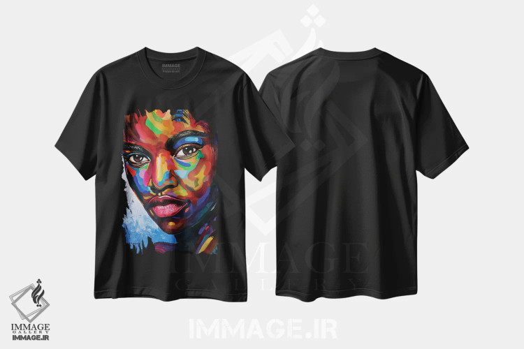 تیشرت مشکی طرح دار حالت ذهنی، هنر آمریکایی آفریقایی تبار اثر دامولا آیگبایو | فروشگاه ایماژ
