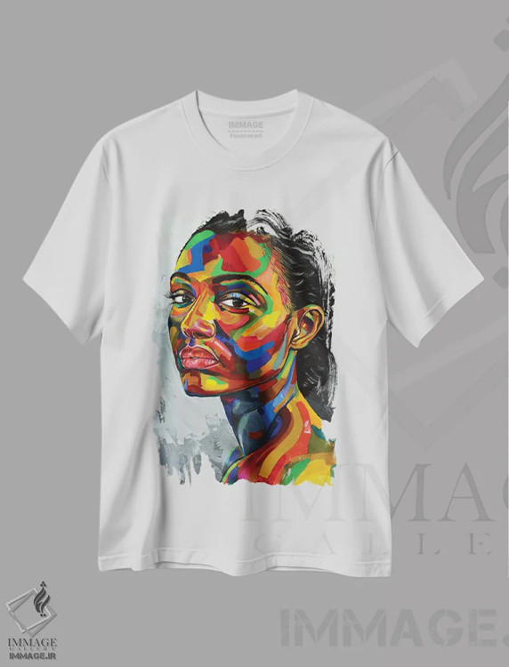 تیشرت سفید طرح دار هدف وجود، هنر آمریکایی آفریقایی تبار اثر دامولا آیگبایو | فروشگاه ایماژ