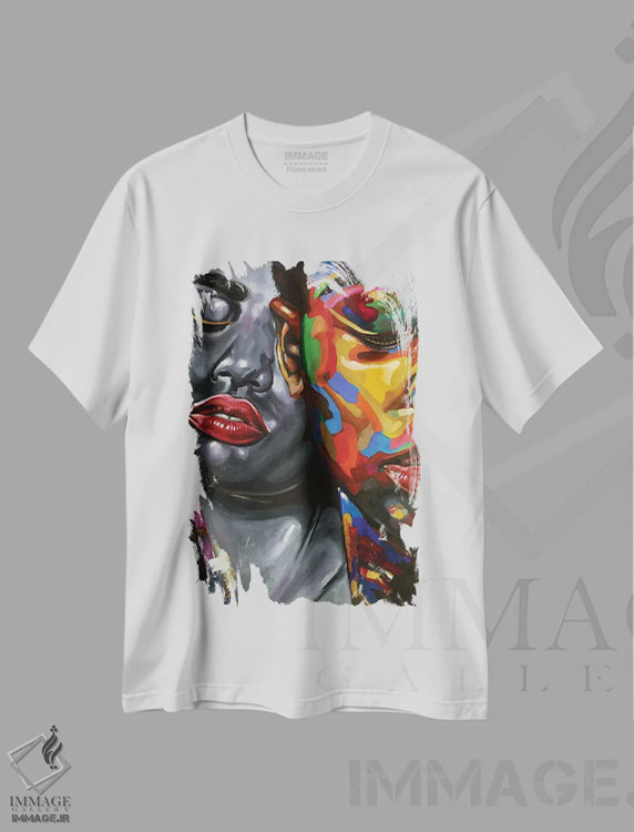 تیشرت سفید طرح دار قدرت در تنوع II، هنر آمریکایی آفریقایی تبار اثر دامولا آیگبایو | immage.ir