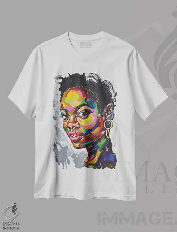 تیشرت سفید طرح دار هدف وجود II، هنر آمریکایی آفریقایی تبار اثر دامولا آیگبایو | فروشگاه ایماژ