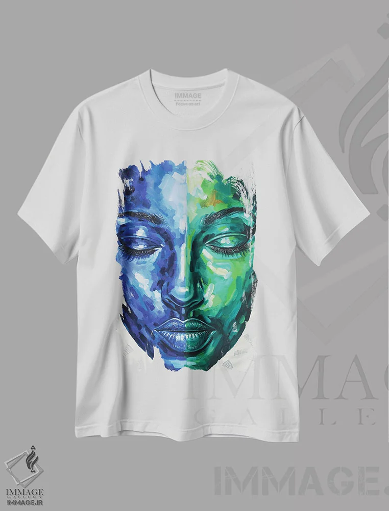 تیشرت سفید طرح دار سوی دیگر II، هنر آمریکایی آفریقایی تبار اثر دامولا آیگبایو | فروشگاه ایماژ