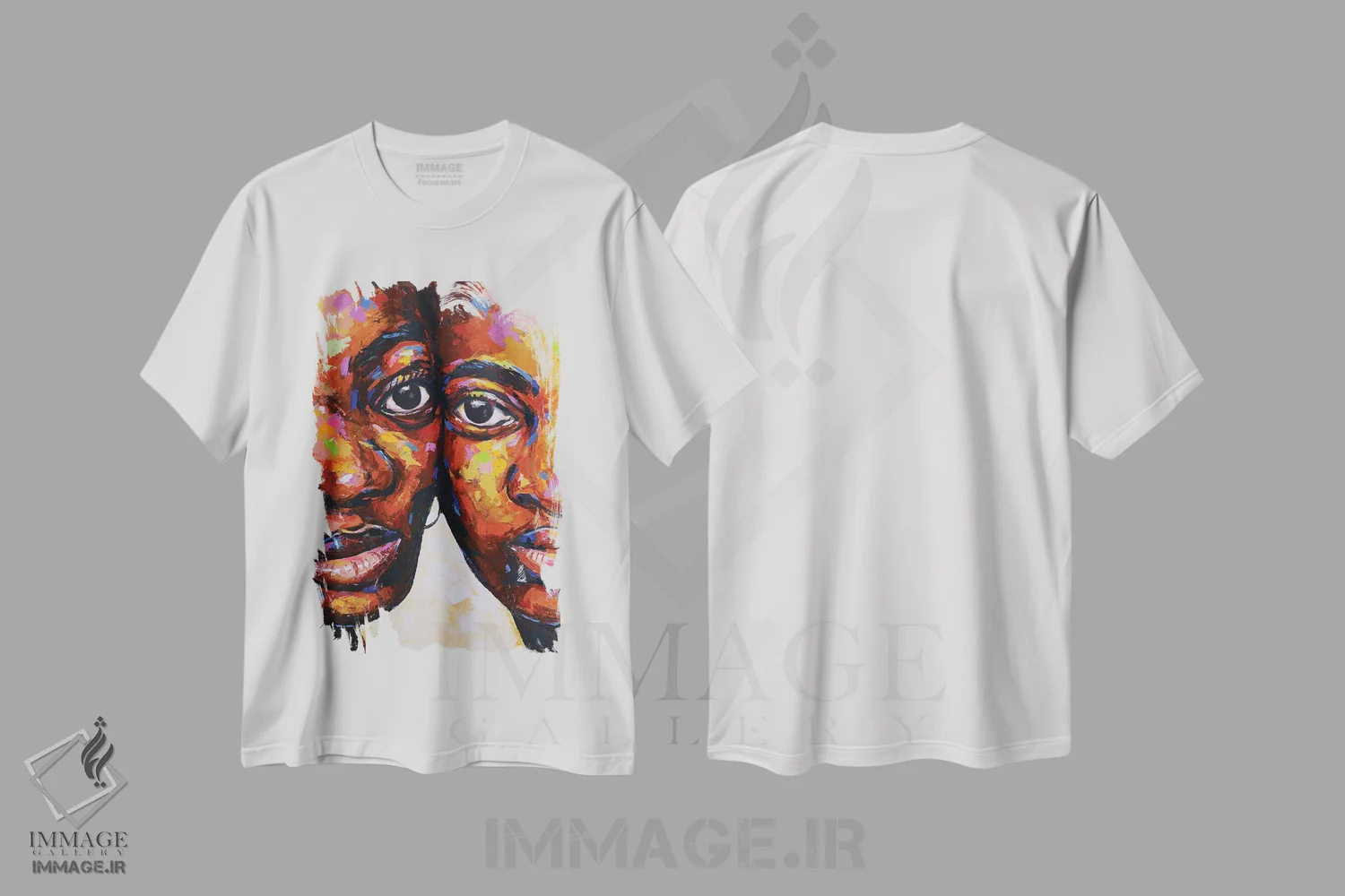 تیشرت سفید طرح دار عشق بی قید و شرط، هنر فاخر معاصر اثر دامولا آیگبایو | immage.ir