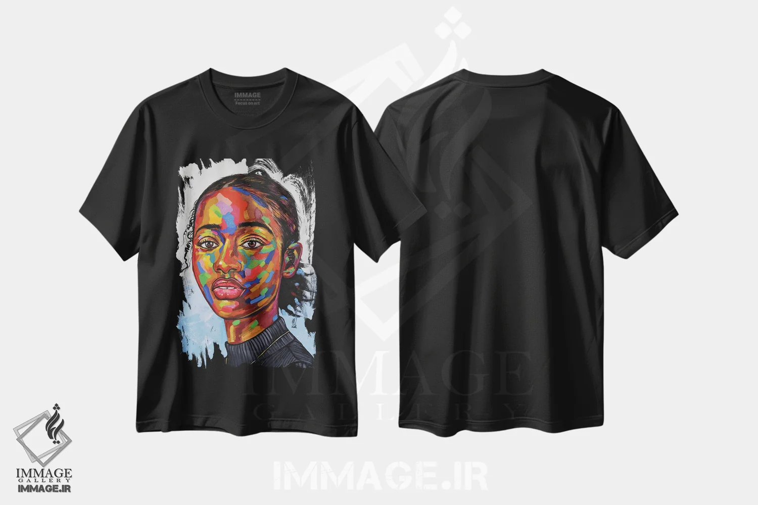 تیشرت مشکی طرح دار نگاهی فراتر II، هنر آمریکایی آفریقایی تبار اثر دامولا آیگبایو | immage.ir