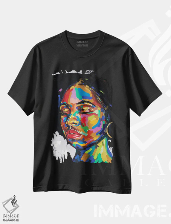 تیشرت مشکی طرح دار حالت ذهنی II، هنر آمریکایی آفریقایی تبار اثر دامولا آیگبایو | immage.ir