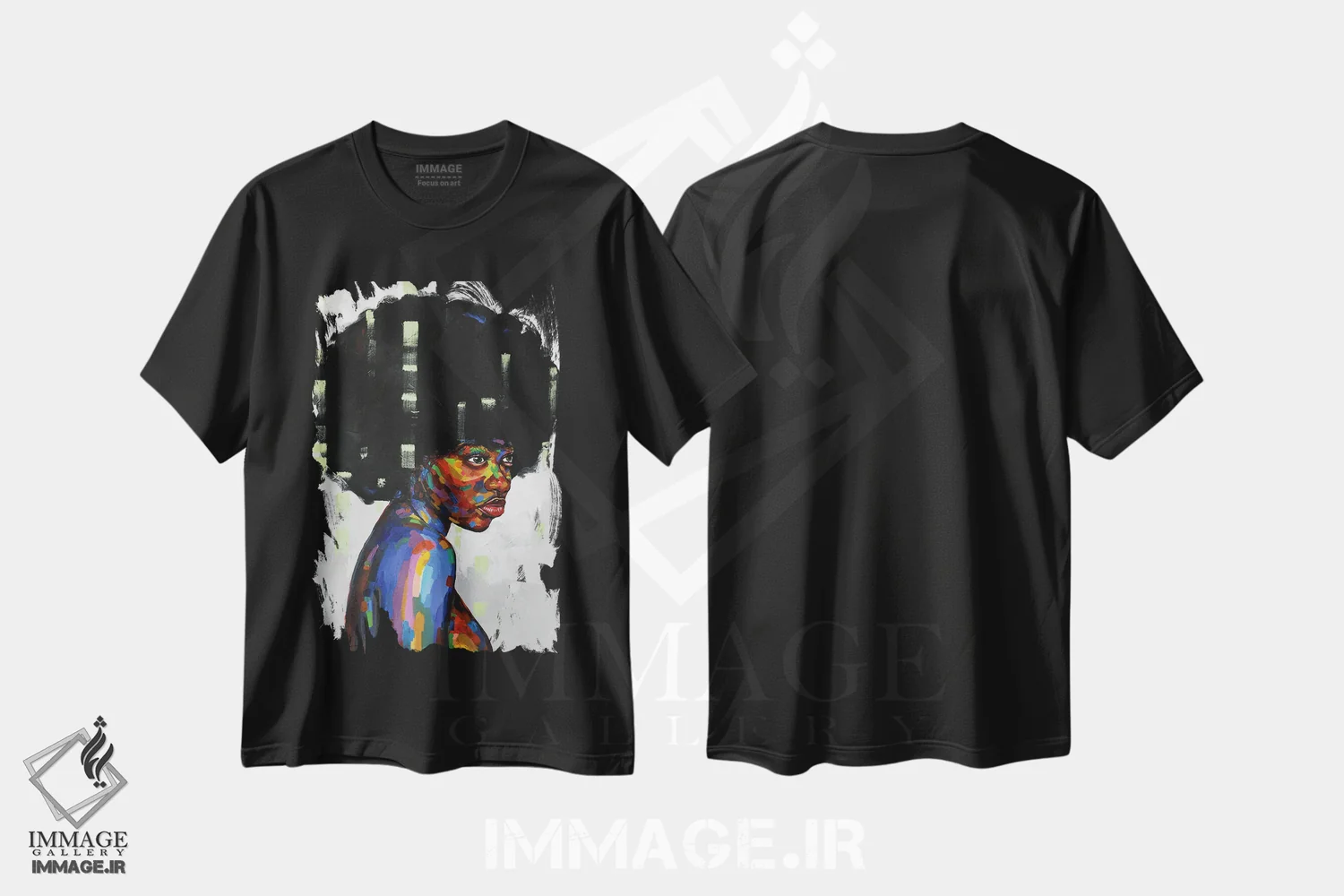 تیشرت مشکی طرح دار سوی دیگر III، هنر آمریکایی آفریقایی تبار اثر دامولا آیگبایو | immage.ir