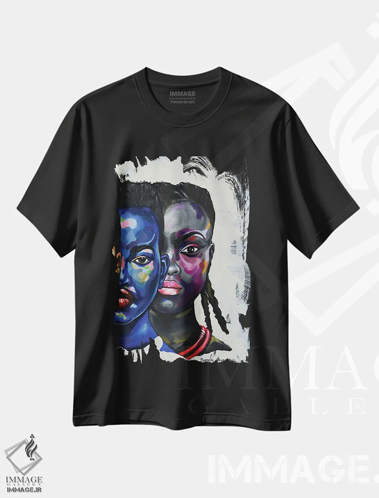 تیشرت مشکی طرح دار قدرت در تنوع I، هنر آمریکایی آفریقایی تبار اثر دامولا آیگبایو | immage.ir