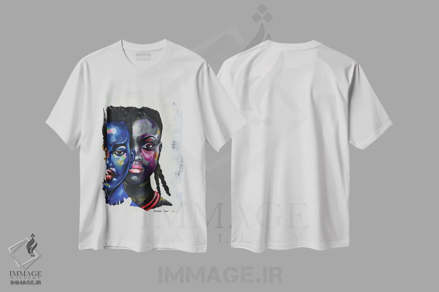 تیشرت سفید طرح دار قدرت در تنوع I، هنر آمریکایی آفریقایی تبار اثر دامولا آیگبایو | فروشگاه ایماژ