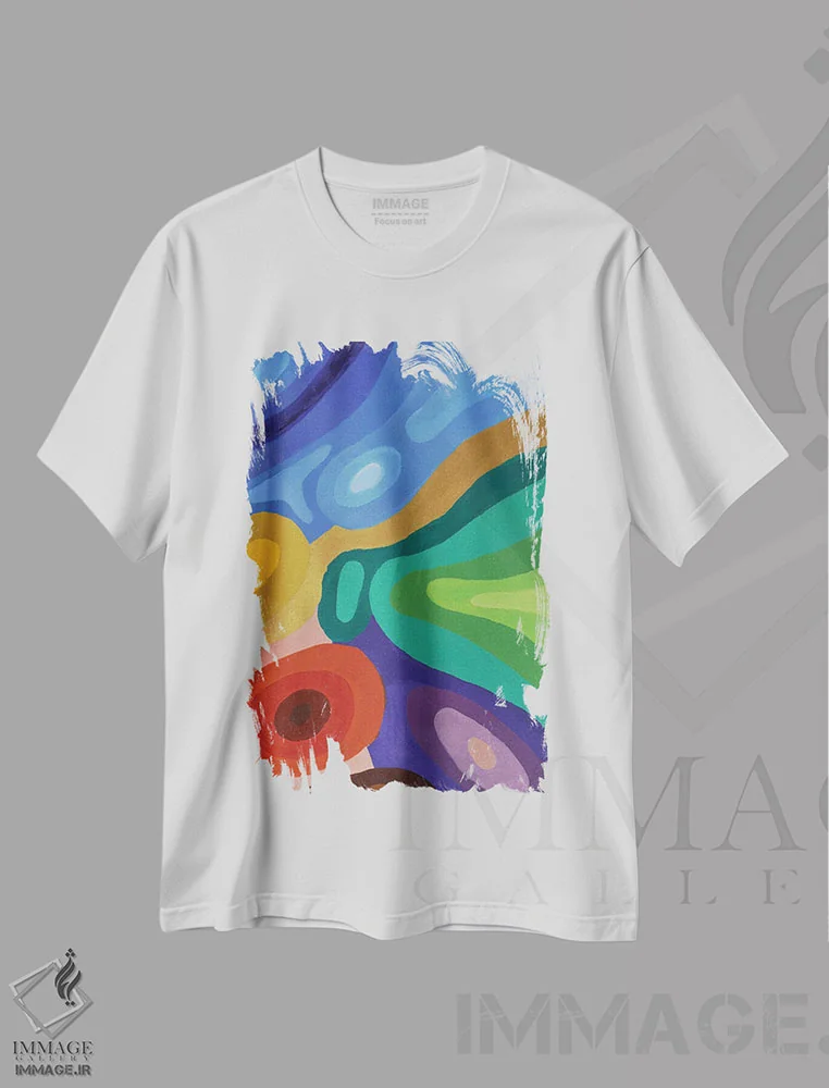 تیشرت سفید طرح دار شادی بودن II اثر دامولا آیگبایو | immage.ir