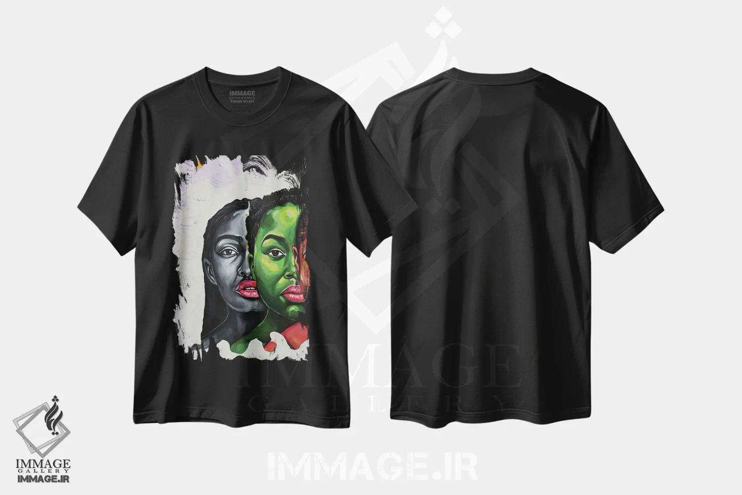 تیشرت مشکی طرح دار قدرت در تنوع III، هنر آمریکایی آفریقایی تبار اثر دامولا آیگبایو | immage.ir