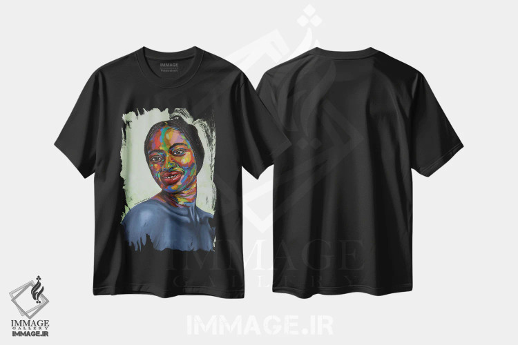 تیشرت مشکی طرح دار انییان انسان IV، هنر آمریکایی آفریقایی تبار اثر دامولا آیگبایو | immage.ir