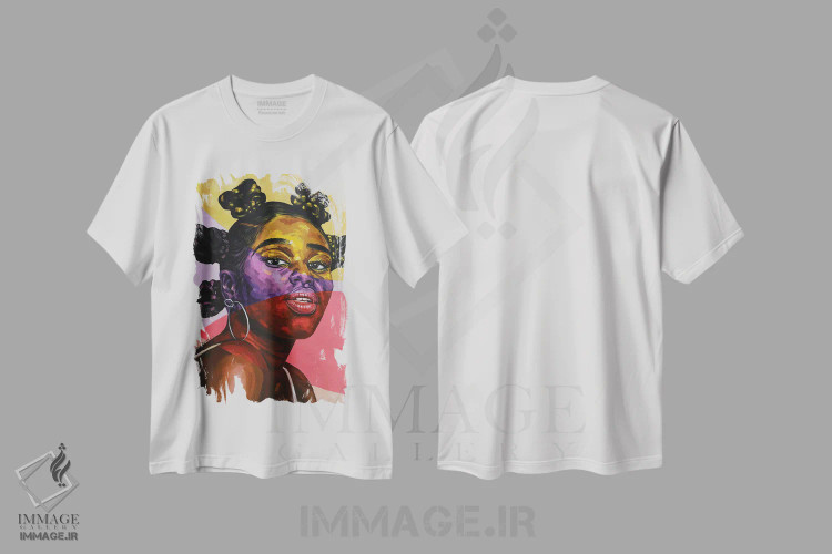 تیشرت سفید طرح دار سوی دیگر IV، هنر آمریکایی آفریقایی تبار اثر دامولا آیگبایو | فروشگاه ایماژ