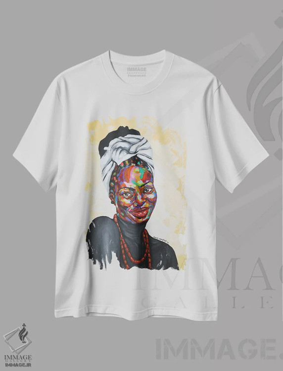 تیشرت سفید طرح دار فرهنگ IV، هنر آمریکایی آفریقایی تبار اثر دامولا آیگبایو | فروشگاه ایماژ
