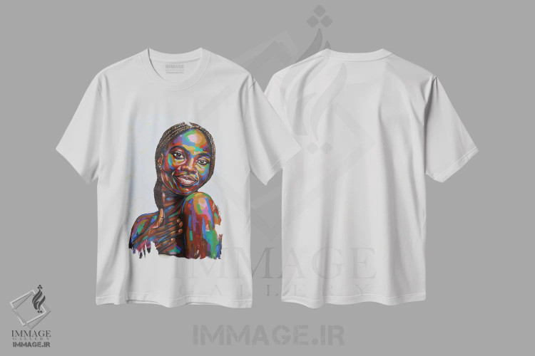 تیشرت سفید طرح دار نیمهٔ گمشده III، هنر آمریکایی آفریقایی تبار اثر دامولا آیگبایو | فروشگاه ایماژ