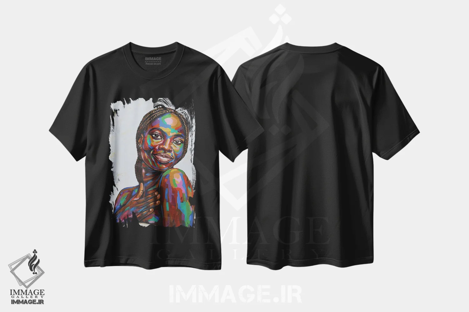 تیشرت مشکی طرح دار نیمهٔ گمشده III، هنر آمریکایی آفریقایی تبار اثر دامولا آیگبایو | immage.ir