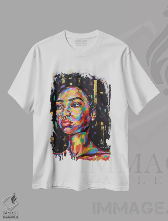 تیشرت سفید طرح دار چشم انداز امید III، هنر آمریکایی آفریقایی تبار اثر دامولا آیگبایو | immage.ir
