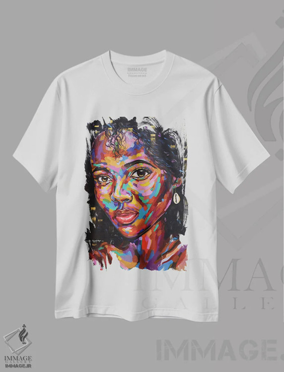 تیشرت سفید طرح دار نیمهٔ گمشده IV، هنر آمریکایی آفریقایی تبار اثر دامولا آیگبایو | فروشگاه ایماژ