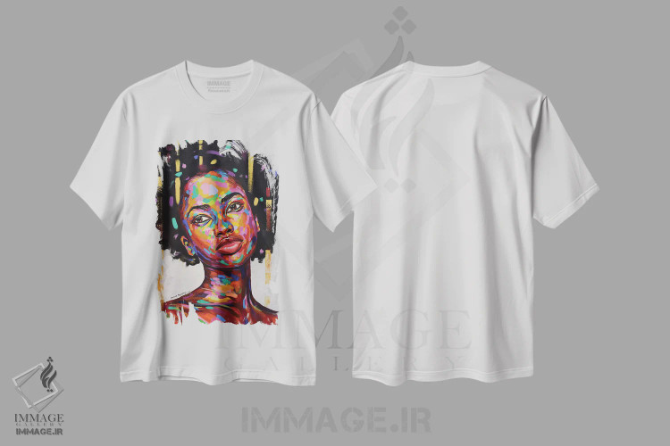 تیشرت سفید طرح دار آزاد اما گرسنه IV، هنر آمریکایی آفریقایی تبار اثر دامولا آیگبایو | immage.ir