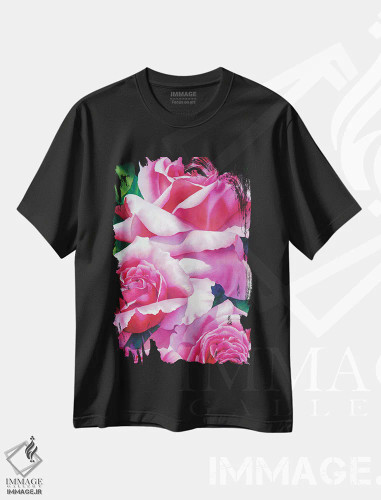 تیشرت مشکی طرح دار لمس مخملین، دکور معاصر اثر دیانا میلر-پیرس | فروشگاه ایماژ