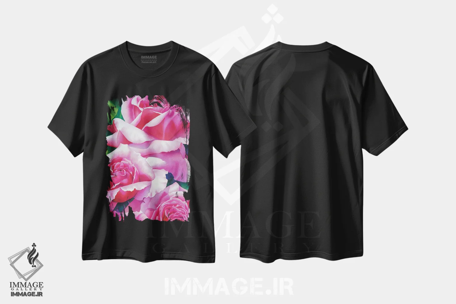 تیشرت مشکی طرح دار لمس مخملین، دکور معاصر اثر دیانا میلر-پیرس | فروشگاه ایماژ